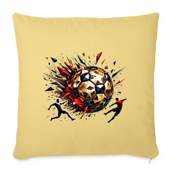 Joueurs de soccer dynamiques qui jouent au soccer - Housse de coussin décorative 45 x 45 cm - jaune délavé - Devant