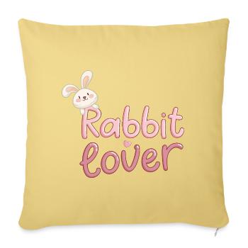 Niedliches Hasen-Design für Kinder - Sofakissenbezug 45 x 45 cm - Hellgelb - Vorne