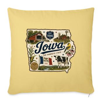 Iowa Hawkeye State Vintage Farm Aufkleber - Sofakissenbezug 45 x 45 cm - Hellgelb - Vorne