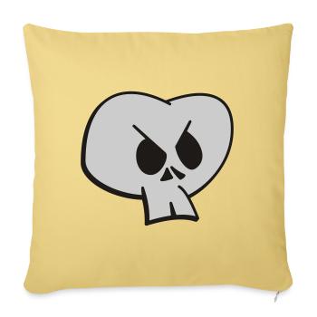 Funny Skull Two Color Design - Sofa pillowcase 17,3'' x 17,3'' (45 x 45 cm) - washed yellow - Front