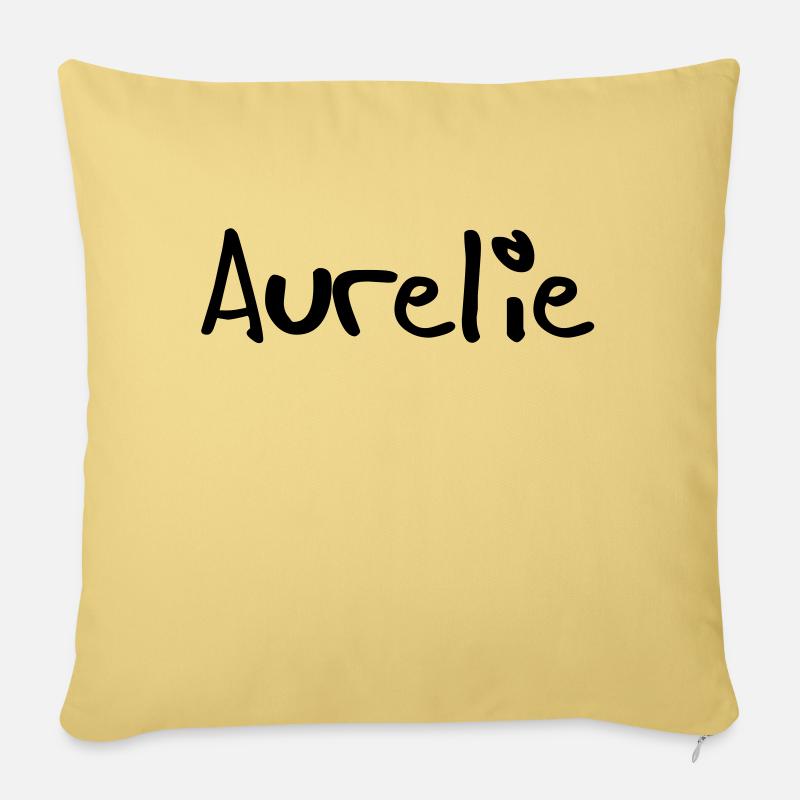aurélie - Housse de coussin décorative 45 x 45 cm - jaune délavé