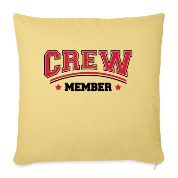 Cool Crew Member Logo Design - Housse de coussin décorative 45 x 45 cm - jaune délavé - Devant