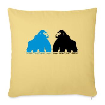 gorillas_02 - Housse de coussin décorative 45 x 45 cm - jaune délavé - Devant