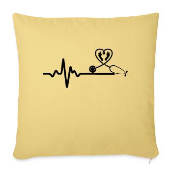 Infirmière de nurse Docteur - Housse de coussin décorative 45 x 45 cm - jaune délavé - Devant