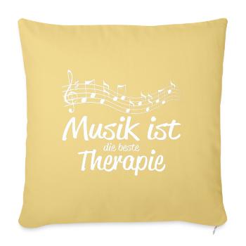 Musik ist Therapie - Sofakissenbezug 45 x 45 cm - Hellgelb - Vorne