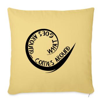 Ce qui se passe autour vient autour - Housse de coussin décorative 45 x 45 cm - jaune délavé - Devant