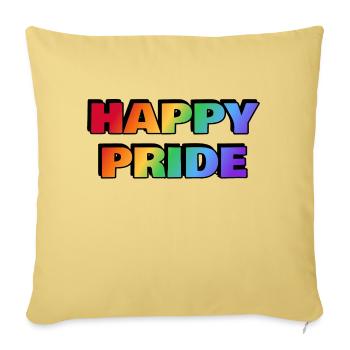 HAPPY PRIDE - Sofa pillowcase 17,3'' x 17,3'' (45 x 45 cm) - washed yellow - Front