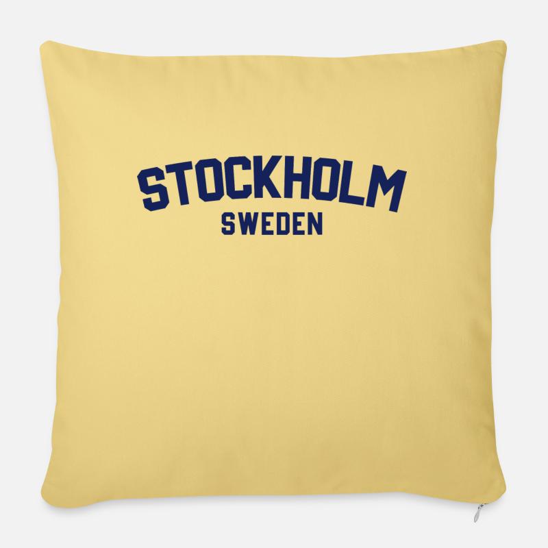 Stockholm, Schweden - Sofakissenbezug 45 x 45 cm - Hellgelb