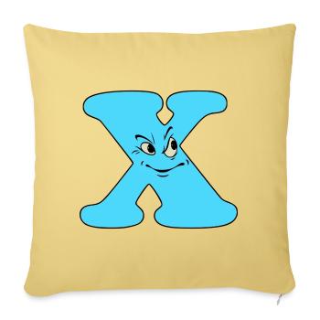 X - Sofa pillowcase 17,3'' x 17,3'' (45 x 45 cm) - washed yellow - Front