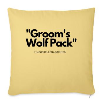 Groom´s Wolf Pack Junggesellenabschied - Sofakissenbezug 45 x 45 cm - Hellgelb - Vorne