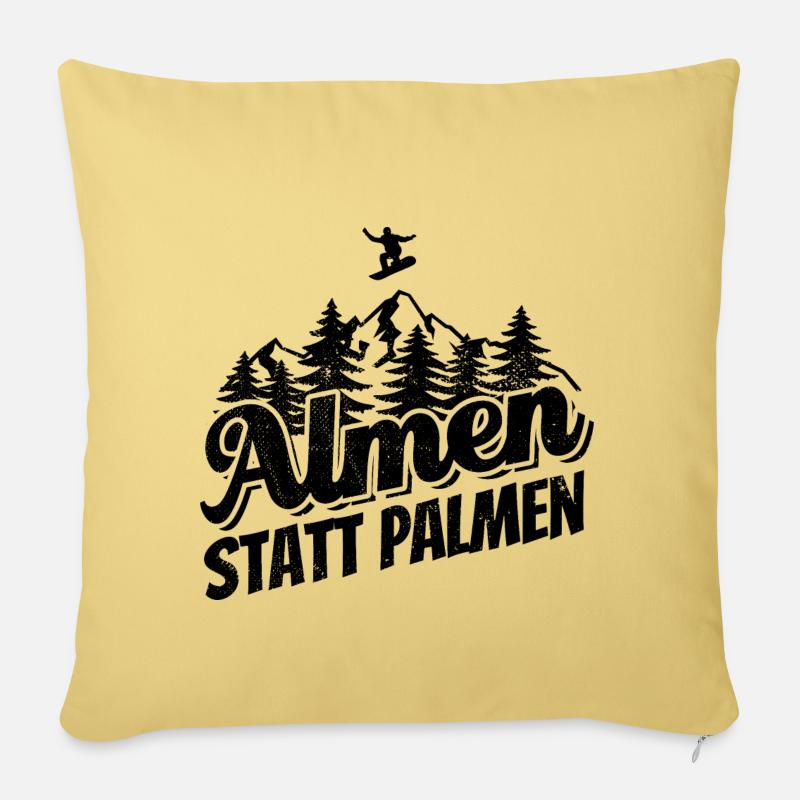 Snowboard Almen Statt Palmen Snowboarder - Sofakissenbezug 45 x 45 cm - Hellgelb