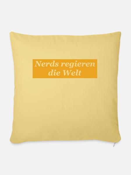 Nerds regieren transparente Schrift - Sofakissenbezug 45 x 45 cm - Hellgelb