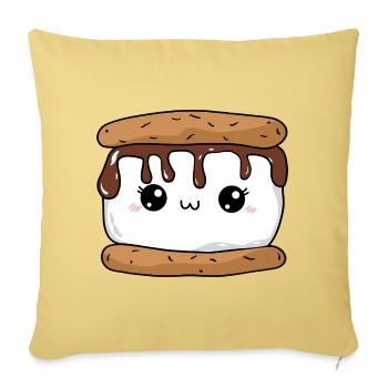 Kawaii Smore Cute Food Lover - Sofa pillowcase 17,3'' x 17,3'' (45 x 45 cm) - washed yellow - Front