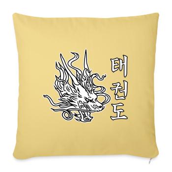 Taekwondo Dragon – Asian martial arts design - Sofa pillowcase 17,3'' x 17,3'' (45 x 45 cm) - washed yellow - Front