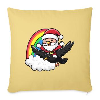 Noël du Corbeau Corbeau - Housse de coussin décorative 45 x 45 cm - jaune délavé - Devant