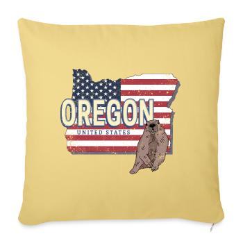 Oregon Vereinigte Staaten Retro Landkarte Souvenir - Sofakissenbezug 45 x 45 cm - Hellgelb - Vorne