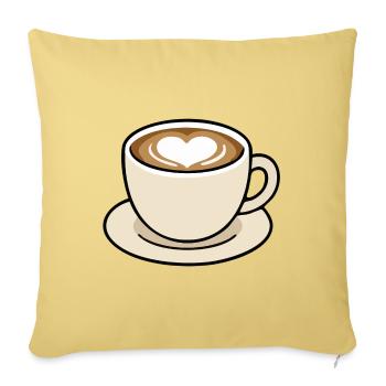 Niedliche Heart Latte Kaffeetasse Illustration - Sofakissenbezug 45 x 45 cm - Hellgelb - Vorne