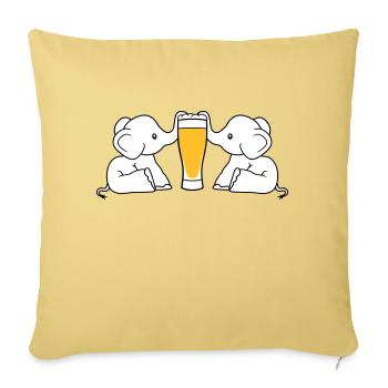 Couple of team 2 friends crew alcohol elephant beer sucking - Sofa pillowcase 17,3'' x 17,3'' (45 x 45 cm) - washed yellow - Front