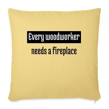 dictons drôles citation humour amusant charpentier vu papa - Housse de coussin décorative 45 x 45 cm - jaune délavé - Devant