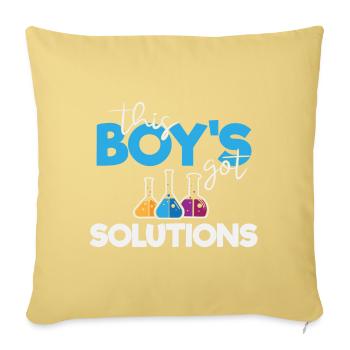 This Boy's Got Solutions - Sofa pillowcase 17,3'' x 17,3'' (45 x 45 cm) - washed yellow - Front
