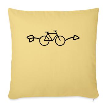 Flèche de vélo pointant vers la droite - Housse de coussin décorative 45 x 45 cm - jaune délavé - Devant