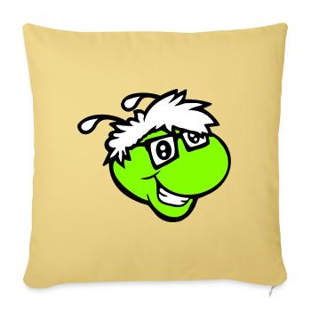 Nerd Caterpillar Intelligent Geek Worm Horn-rimmed Glasses Smart - Sofa pillowcase 17,3'' x 17,3'' (45 x 45 cm) - washed yellow - Front