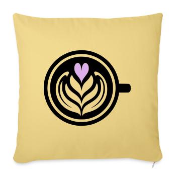 Coffee Love : Latte Art Heart Vector - Housse de coussin décorative 45 x 45 cm - jaune délavé - Devant