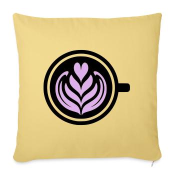 Coffee Love : Latte Art Heart Vector - Housse de coussin décorative 45 x 45 cm - jaune délavé - Devant
