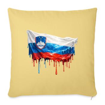 Melting Slovenia Flag Art Print - Sofa pillowcase 17,3'' x 17,3'' (45 x 45 cm) - washed yellow - Front
