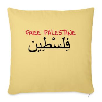 Free Palestine ! - Sofa pillowcase 17,3'' x 17,3'' (45 x 45 cm) - washed yellow - Front