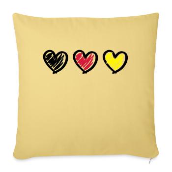 Heart for Germany - Sofa pillowcase 17,3'' x 17,3'' (45 x 45 cm) - washed yellow - Front
