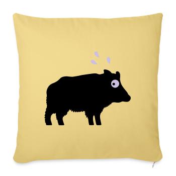 Angstschwitzendes Wildschwein - Sofakissenbezug 45 x 45 cm - Hellgelb - Vorne