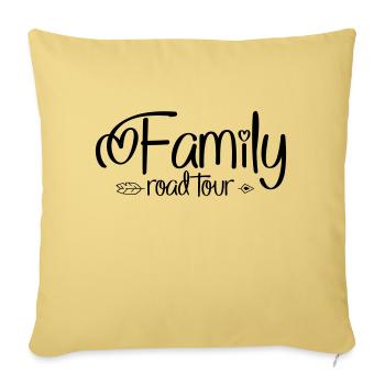 Holidays with the family - Sofa pillowcase 17,3'' x 17,3'' (45 x 45 cm) - washed yellow - Front