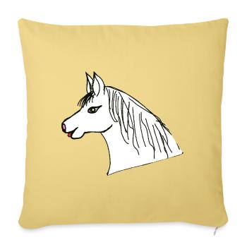 Cheval Tête de Poney Cheval Enfants Chevaux - Housse de coussin décorative 45 x 45 cm - jaune délavé - Devant