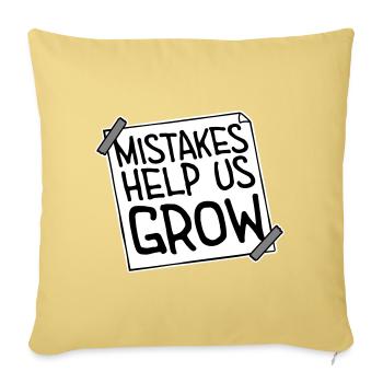 Les erreurs nous aident à développer une croissance motivante drôle - Housse de coussin décorative 45 x 45 cm - jaune délavé - Devant