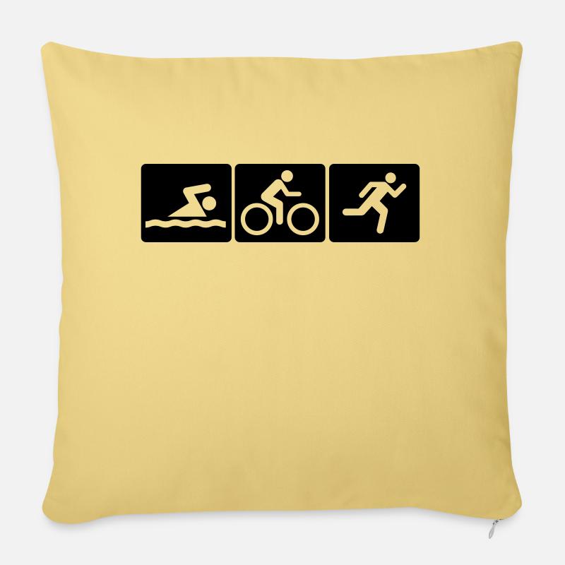 Triathlon - Sofakissenbezug 45 x 45 cm - Hellgelb