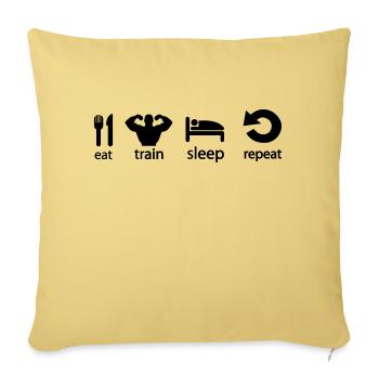 train_repeat - Sofa pillowcase 17,3'' x 17,3'' (45 x 45 cm) - washed yellow - Front