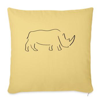 Rhino Line Art - Minimalist - Sofa pillowcase 17,3'' x 17,3'' (45 x 45 cm) - washed yellow - Front