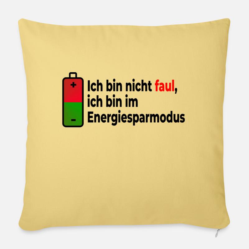 Spruch Energiesparmodus - Sofakissenbezug 45 x 45 cm - Hellgelb