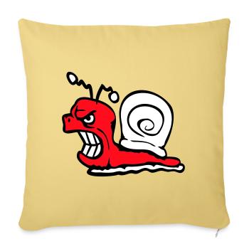 Escargot Mal En colère Attaque Groyage des dents Aigre - Housse de coussin décorative 45 x 45 cm - jaune délavé - Devant