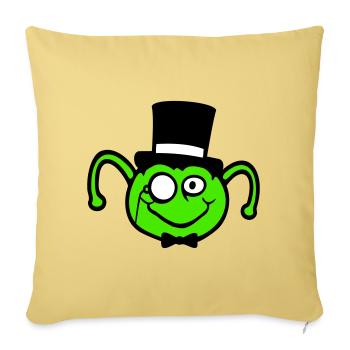 Mr. Caterpillar Top Hat Monocle Bow Tie Gentleman Empire - Sofa pillowcase 17,3'' x 17,3'' (45 x 45 cm) - washed yellow - Front