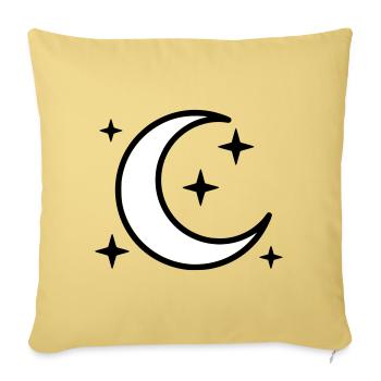 Crescent Moon & Stars | Magic Night - Sofa pillowcase 17,3'' x 17,3'' (45 x 45 cm) - washed yellow - Front