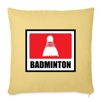 Badminton - Sport - Racket - Sofa pillowcase 17,3'' x 17,3'' (45 x 45 cm) - washed yellow - Front