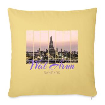 Wat Arun Temple in Bangkok Thailand - Sofa pillowcase 17,3'' x 17,3'' (45 x 45 cm) - washed yellow - Front