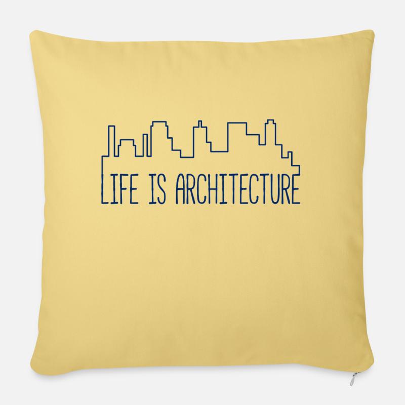 Architekt / Architektur: Life Is Architecture - Sofakissenbezug 45 x 45 cm - Hellgelb
