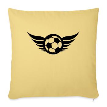 fussball_logo_f1 - Housse de coussin décorative 45 x 45 cm - jaune délavé - Devant