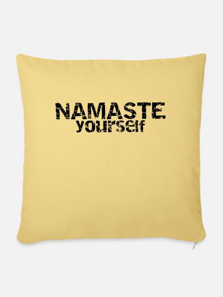 Namaste Yourself - Sofakissenbezug 45 x 45 cm - Hellgelb