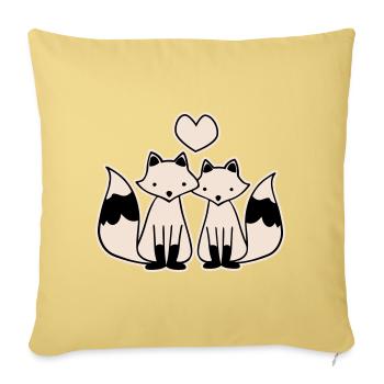 Foxes in love - Sofa pillowcase 17,3'' x 17,3'' (45 x 45 cm) - washed yellow - Front