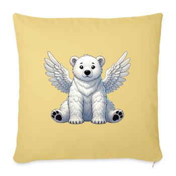 Cute Polar Bear Angel Cartoon Animal Illustration - Sofa pillowcase 17,3'' x 17,3'' (45 x 45 cm) - washed yellow - Front