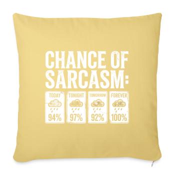 Affichage météo de probabilité sarcasme - Housse de coussin décorative 45 x 45 cm - jaune délavé - Devant